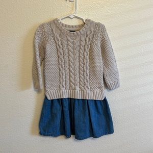 Baby Gap Toddler Sweater Dress with Denim Skirt
